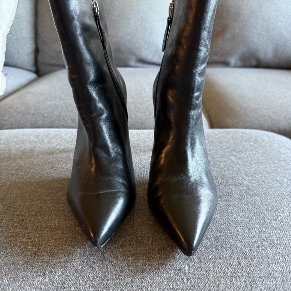 SCHUTZ Black Betzy Bootie Heeled Boots with Stiletto Heel